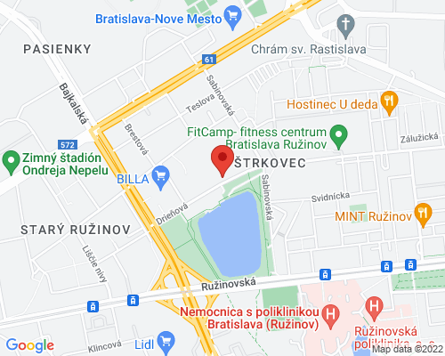 Google map: Drieňová 3, bratislava